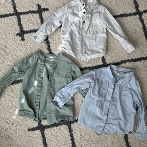 Set of Three long sleeve Button-Up Shirts toddler boy